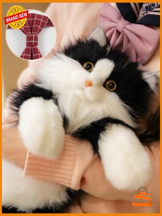 Tuxedo Cat Plush Backpack - Soft Stuffed Cat Backpack with Adjustable Straps main image 4